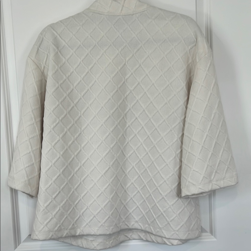Anthropologie Sunday in Brooklyn Cream Button-Shoulder Quilted Top - Picture 6 of 6